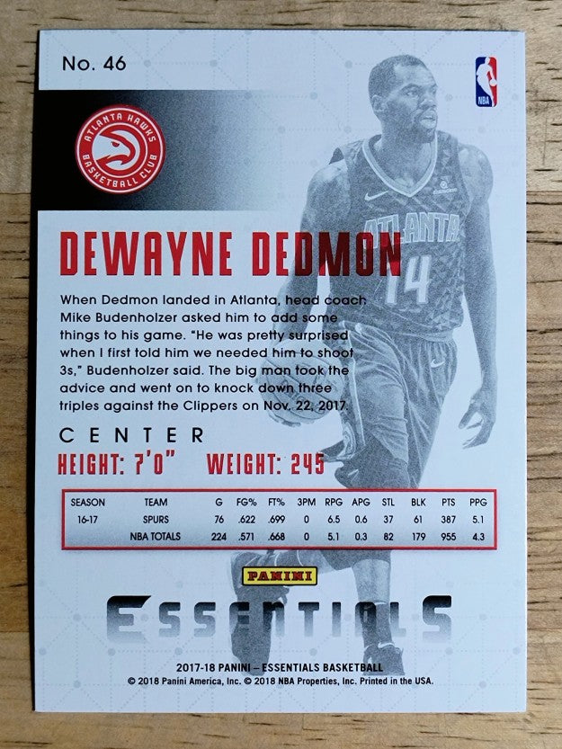 2017-18 Panini Essentials Retail #46 Dewayne Dedmon