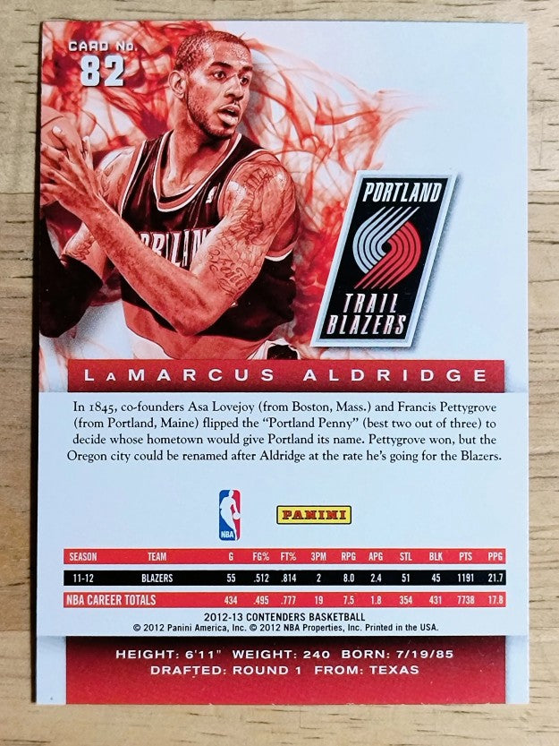 2012-13 Panini Contenders #82 LaMarcus Aldridge