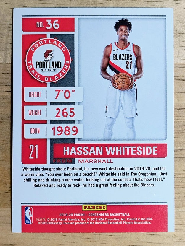 2019-20 Panini Contenders #36 Hassan Whiteside