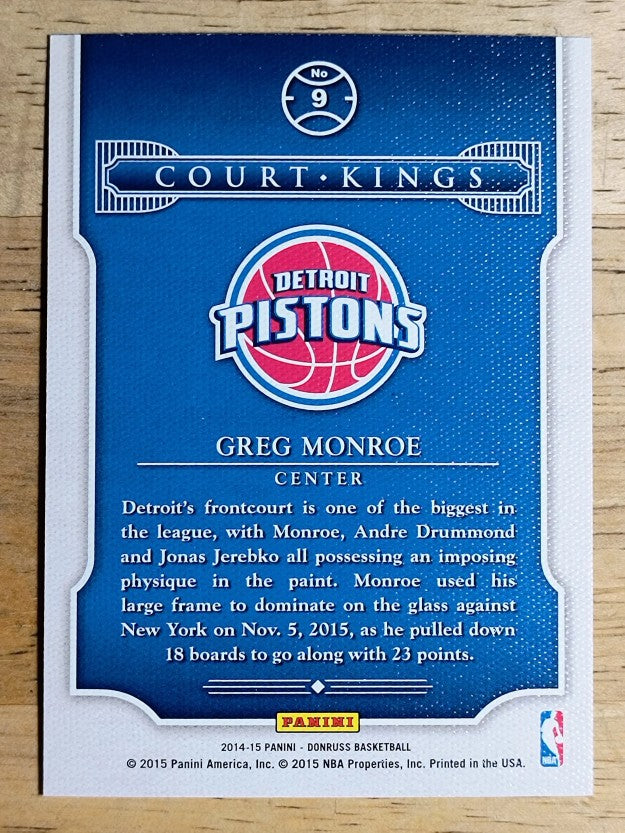 2014-15 Donruss Court Kings #9 Greg Monroe