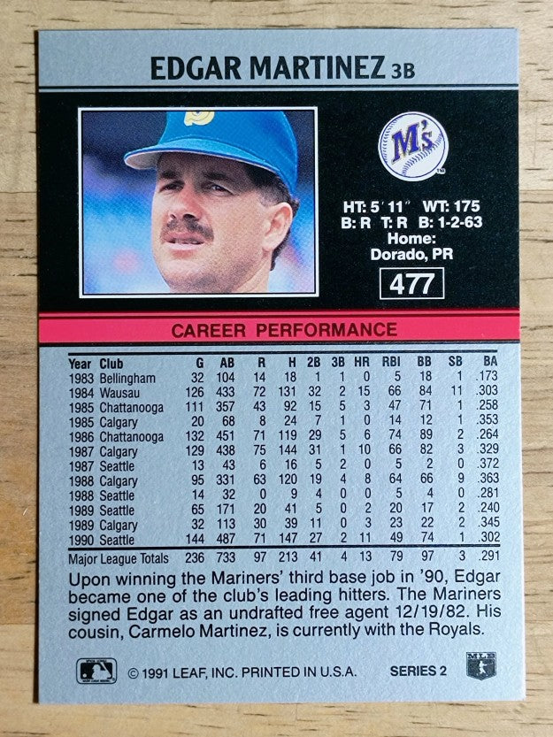 1991 Leaf #477 Edgar Martinez