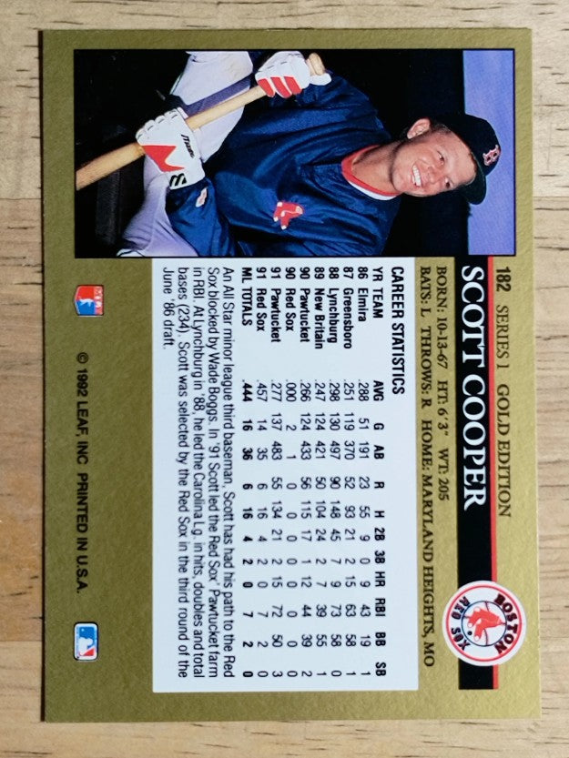 1992 Leaf Black Gold #182 Scott Cooper