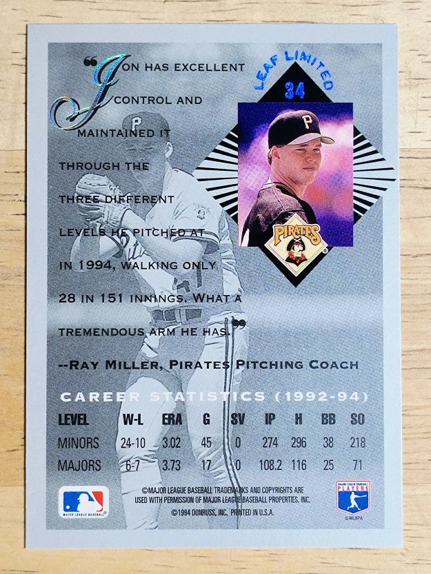 1994 Leaf Limited Rookies #34 Jon Lieber