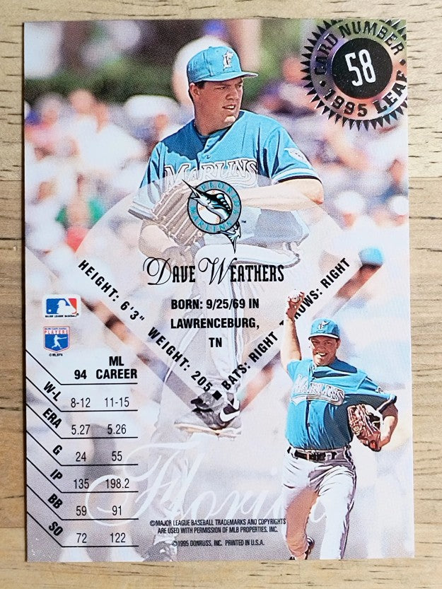 1995 Leaf #58 Dave Weathers