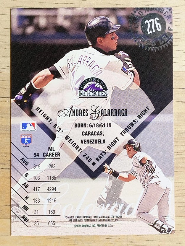 1995 Leaf #276 Andres Galarraga
