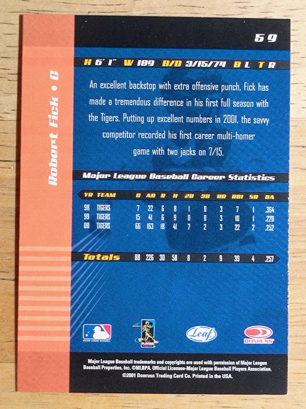 2001 Leaf Limited #59 Robert Fick
