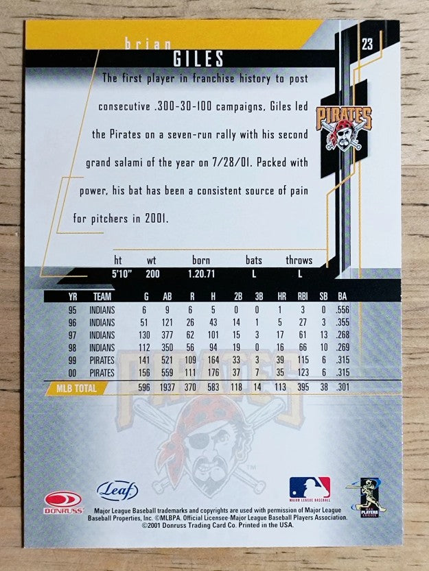 2001 Leaf Rookies and Stars #23 Brian Giles