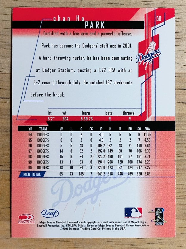 2001 Leaf Rookies and Stars #50 Chan Ho Park