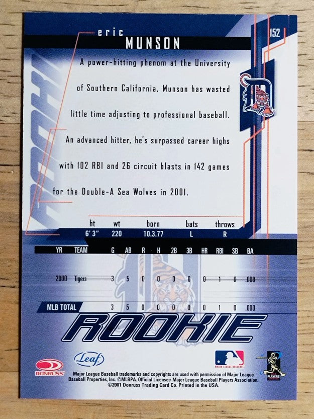 2001 Leaf Rookies and Stars #152 Eric Munson