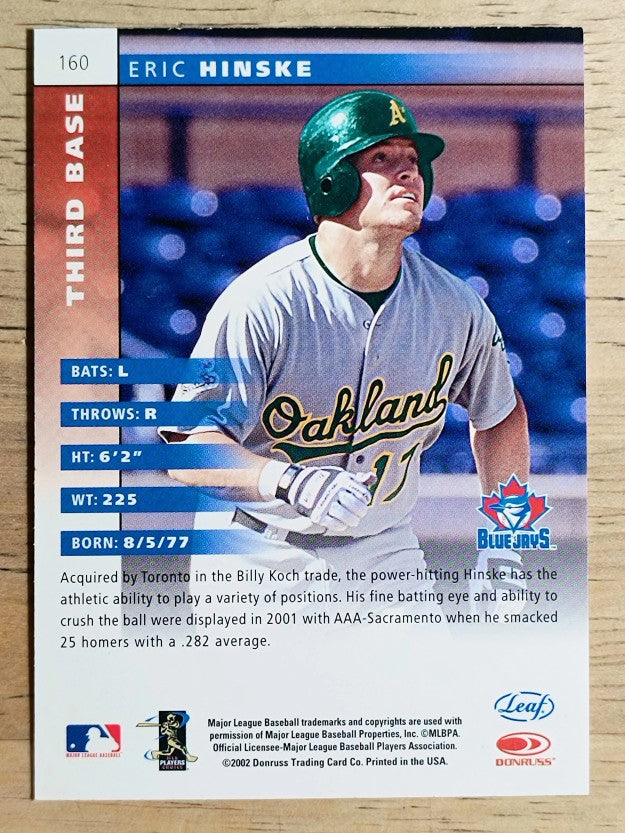 2002 Leaf #160 Eric Hinske ROO (EXMT)