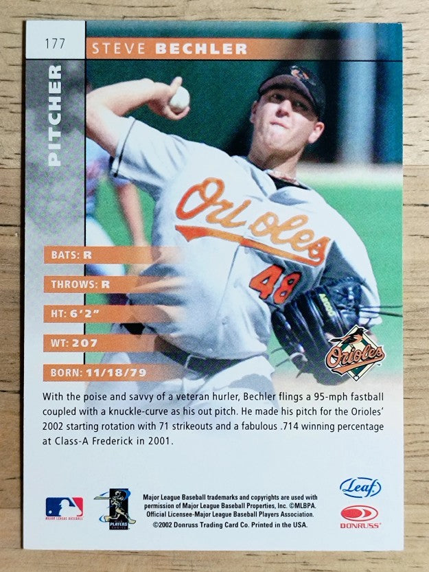 2002 Leaf #177 Steve Bechler ROO RC (NM)