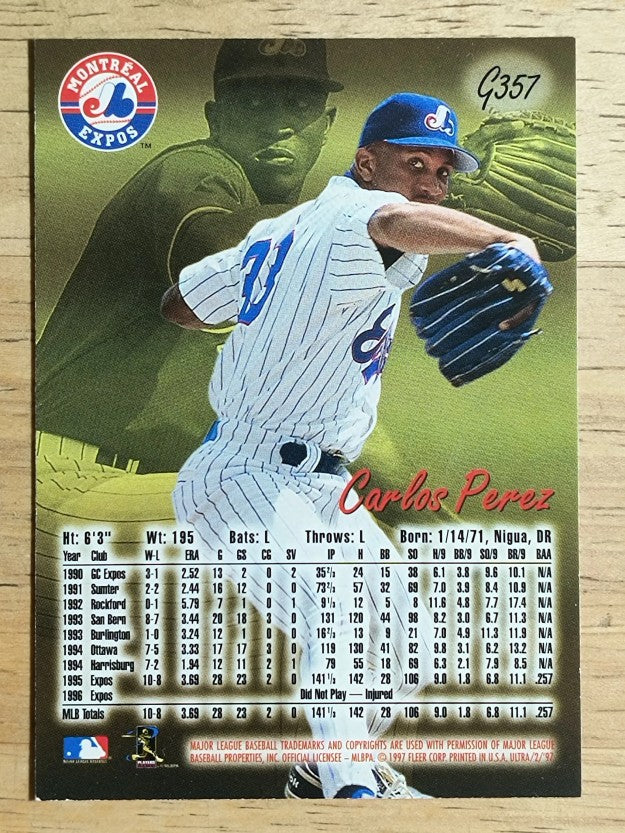 1997 Ultra Gold Medallion #357 Carlos Perez