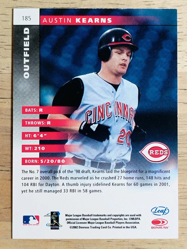 2002 Leaf #185 Austin Kearns ROO (EXMT)