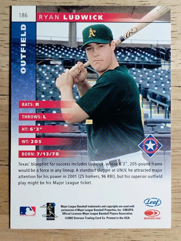 2002 Leaf #186 Ryan Ludwick ROO (EXMT)