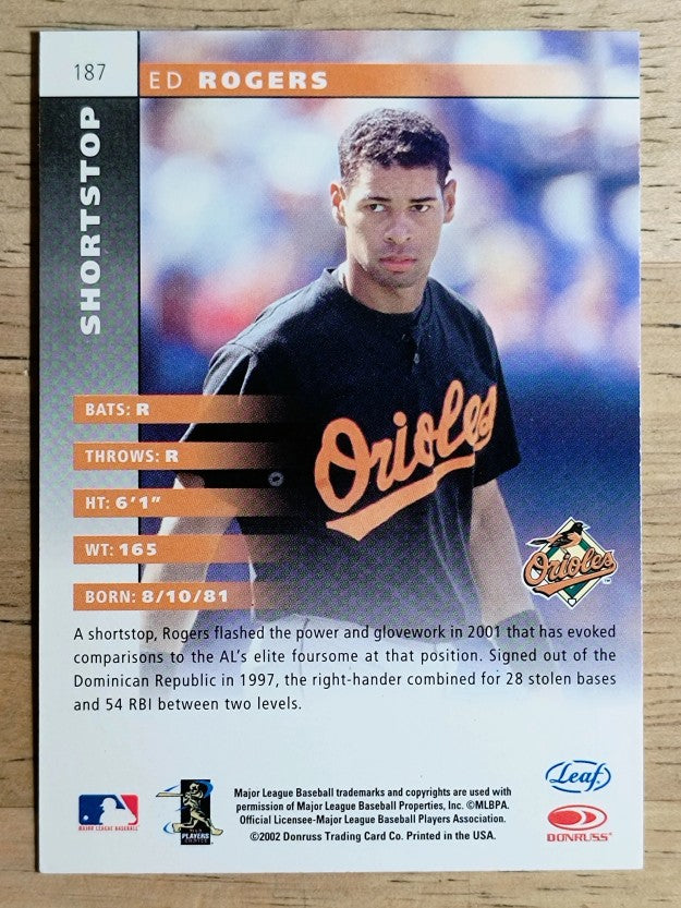 2002 Leaf #187 Ed Rogers ROO (NM)