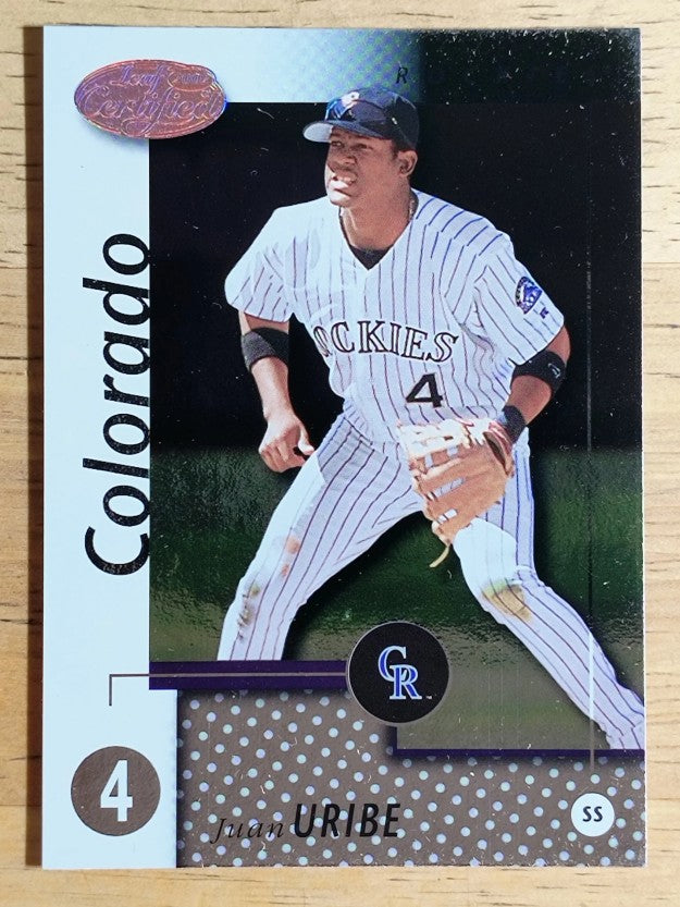 2002 Leaf Certified #4 Juan Uribe