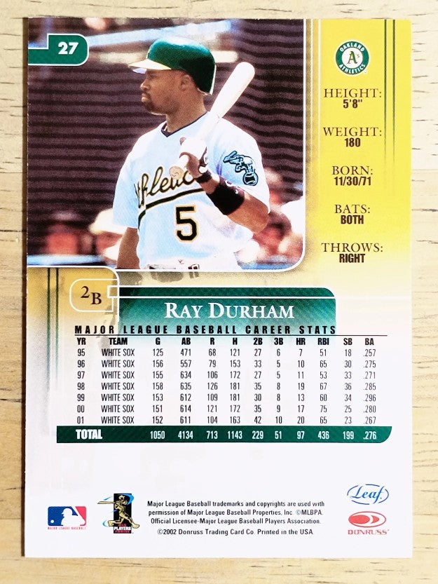 2002 Leaf Rookies and Stars #27 Ray Durham