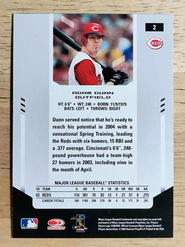 2004 Leaf Certified Materials #2 Adam Dunn