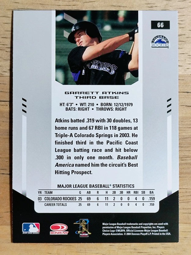 2004 Leaf Certified Materials #66 Garrett Atkins