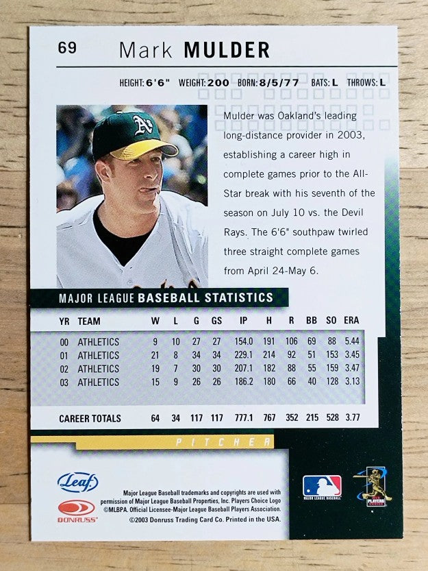 2004 Leaf Press Proofs Red #69 Mark Mulder