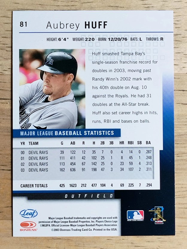 2004 Leaf Second Edition #81 Aubrey Huff