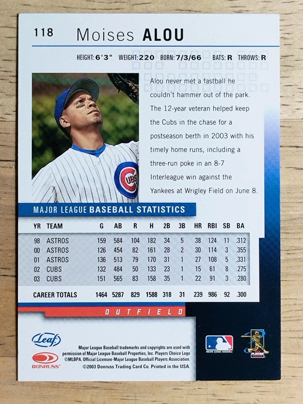 2004 Leaf Second Edition #118 Moises Alou