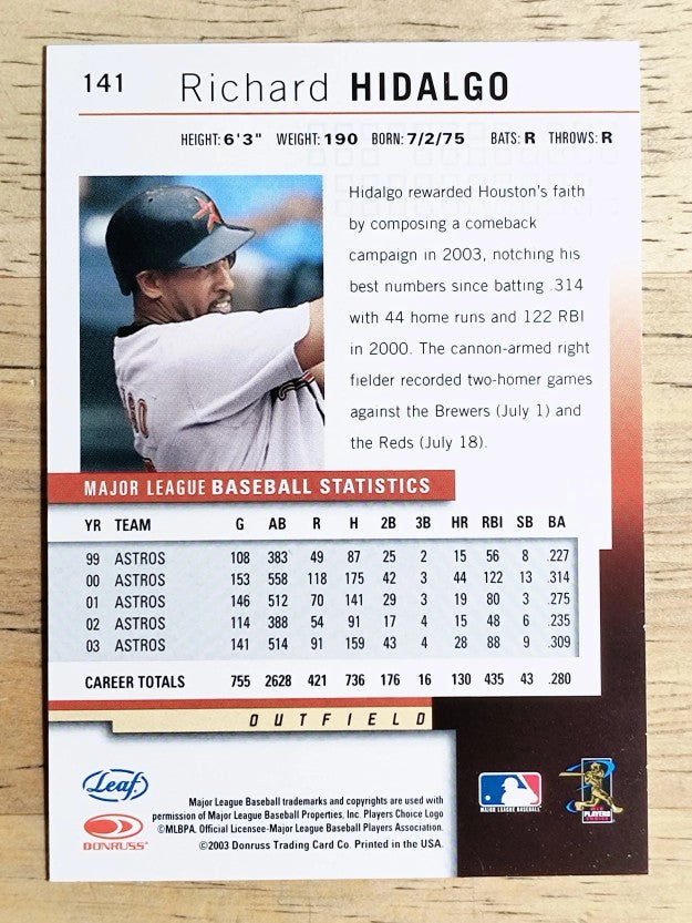 2004 Leaf Second Edition #141 Richard Hidalgo