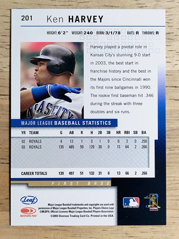 2004 Leaf Second Edition #201 Ken Harvey