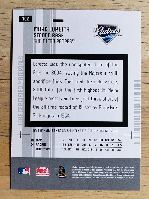 2005 Leaf Certified Materials #102 Mark Loretta