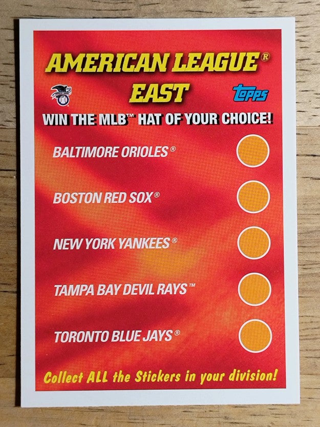 2002 Topps Logo Hat Race #NNO American League East