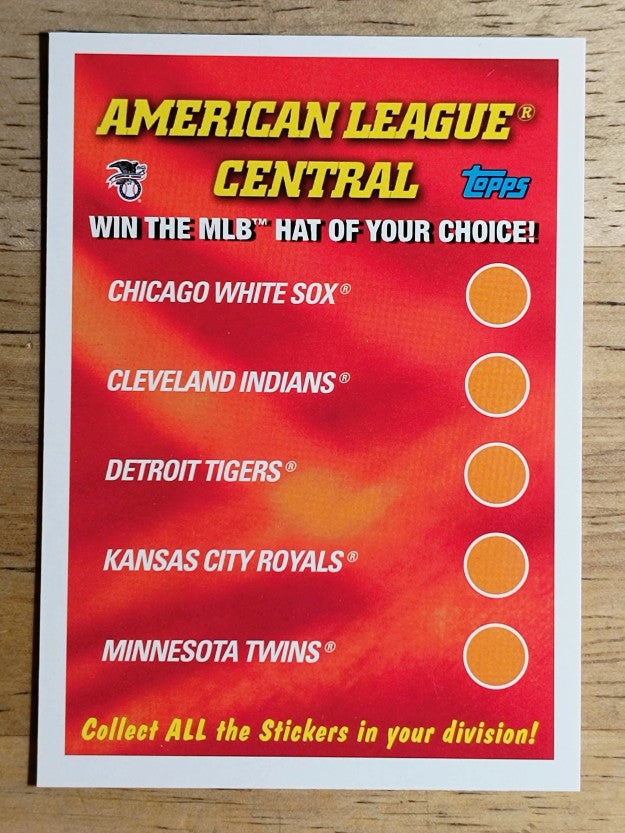 2002 Topps Logo Hat Race #NNO American League Central