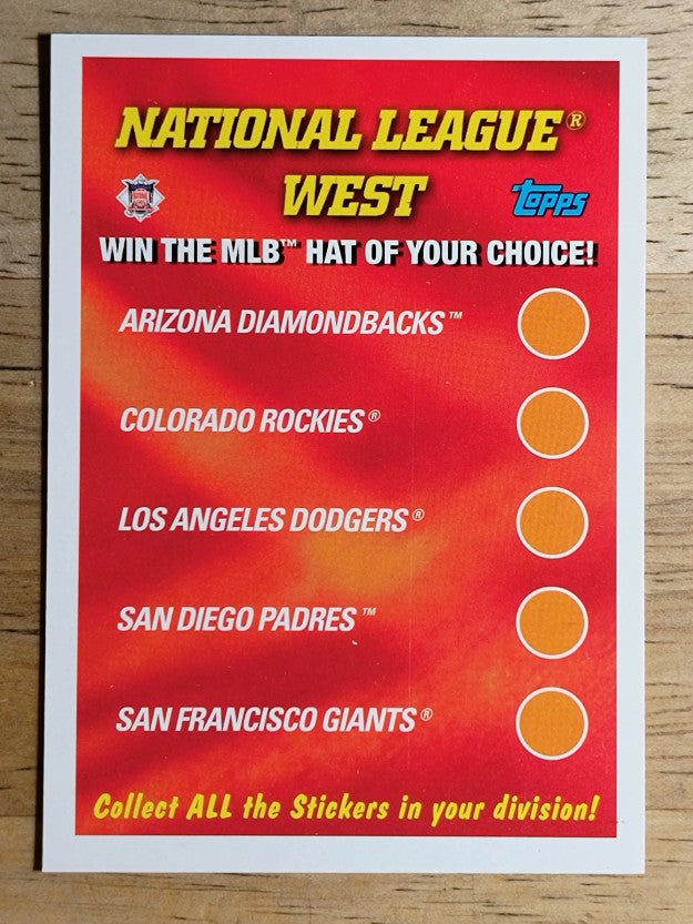 2002 Topps Logo Hat Race #NNO National League West