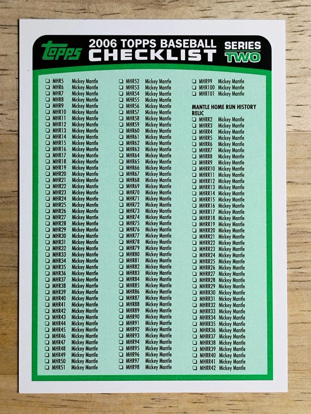 2006 Topps Checklists Green Series 2 #3 Inserts