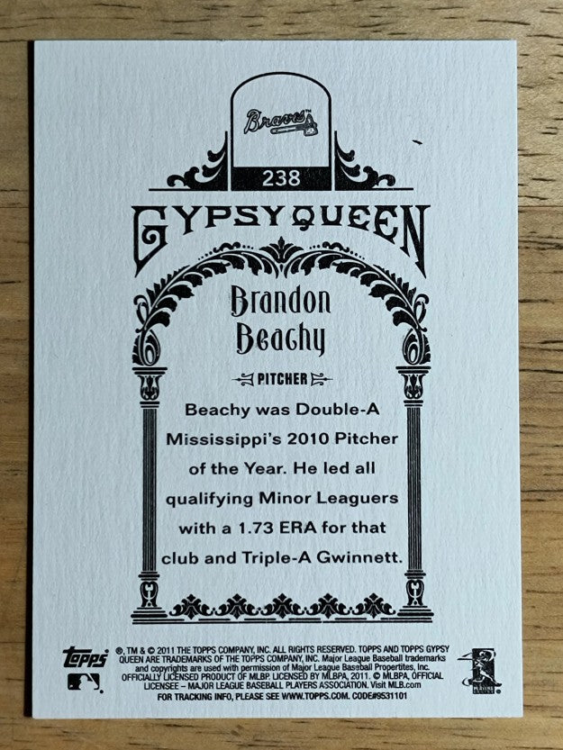 2011 Topps Gypsy Queen #238 Brandon Beachy RC