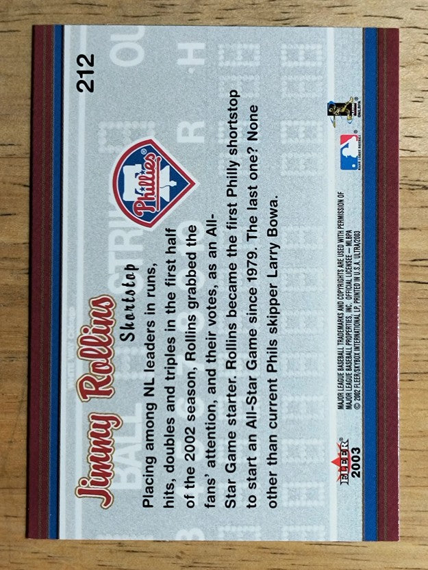 2003 Ultra #212 Jimmy Rollins AS