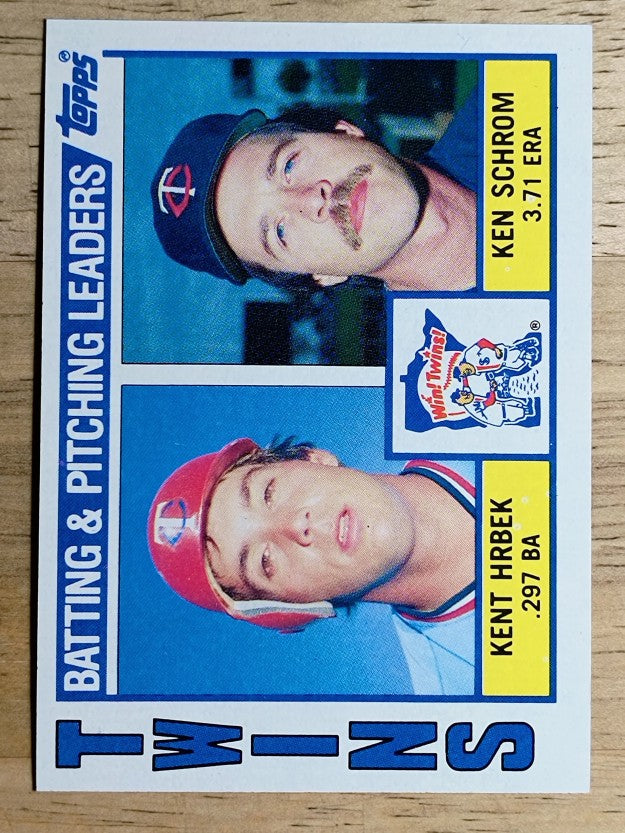 1984 Topps #11 Minnesota Twins TL/Kent Hrbek/Ken Schrom