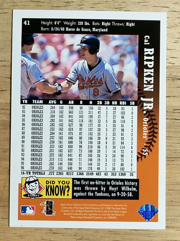 1997 Collector's Choice #41 Cal Ripken