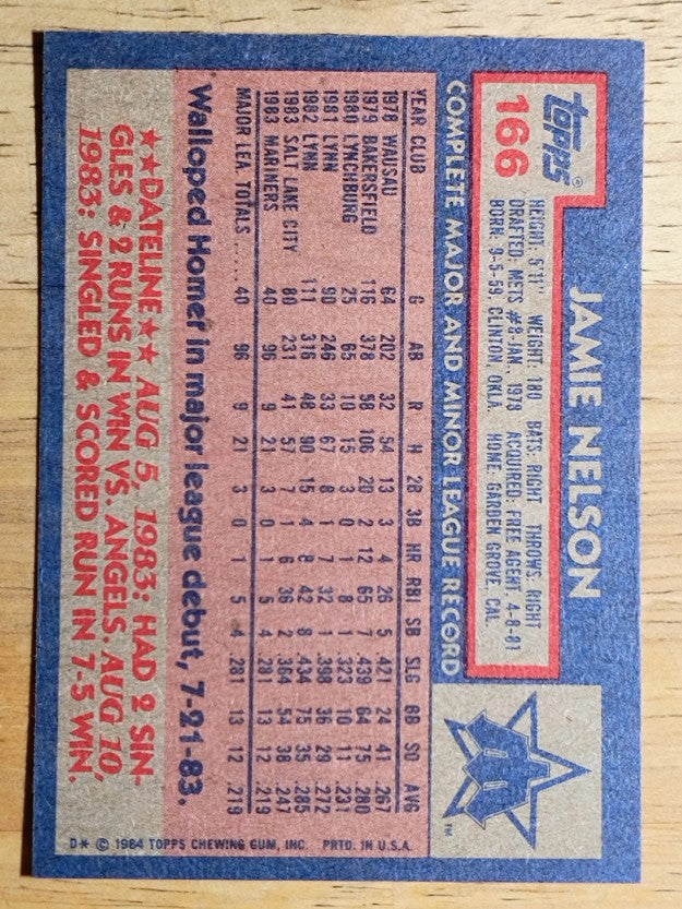 1984 Topps #166 Jamie Nelson