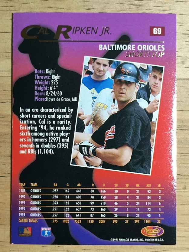 1994 Sportflics #69 Cal Ripken