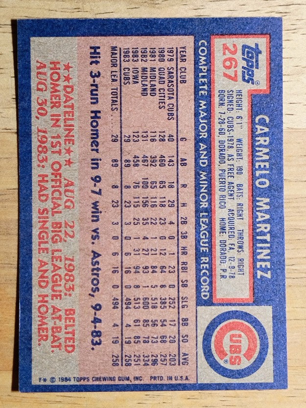 1984 Topps #267 Carmelo Martinez