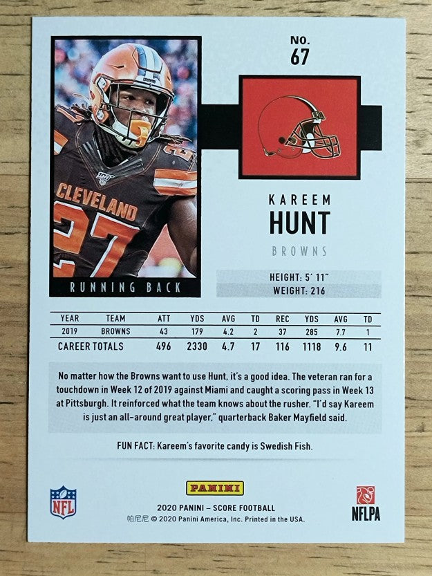 2020 Score #67 Kareem Hunt