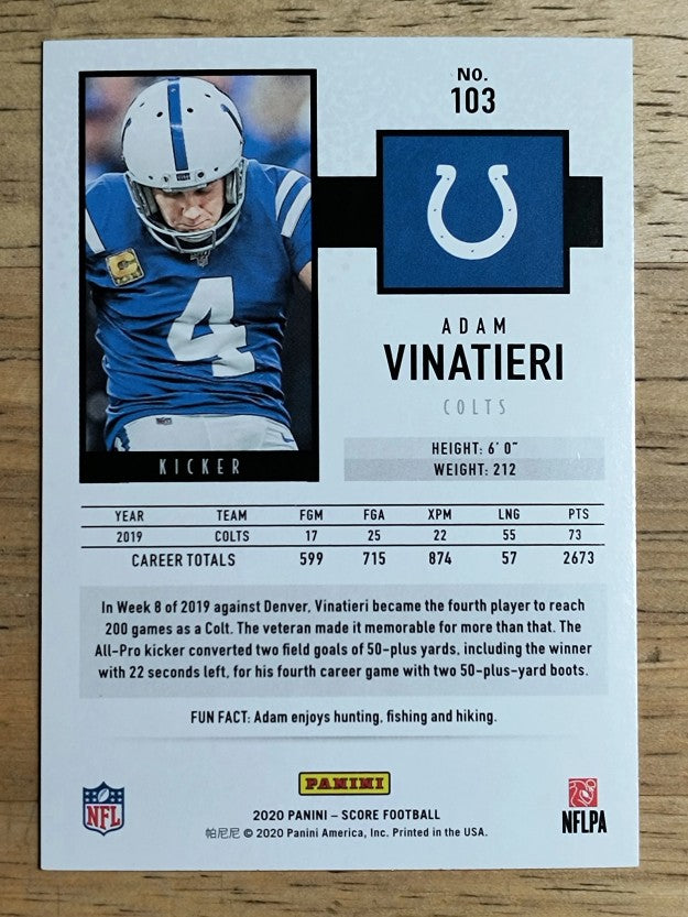 2020 Score #103 Adam Vinatieri