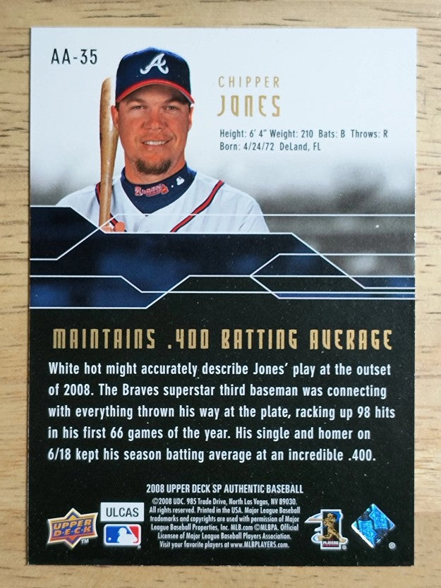 2008 SP Authentic Authentic Achievements #AA35 Chipper Jones