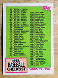 1984 Topps #527 Checklist 397-528