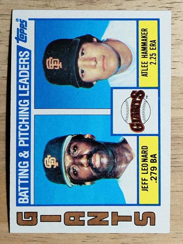 1984 Topps #576 Giants TL/Jeff Leonard/Atlee Hammaker