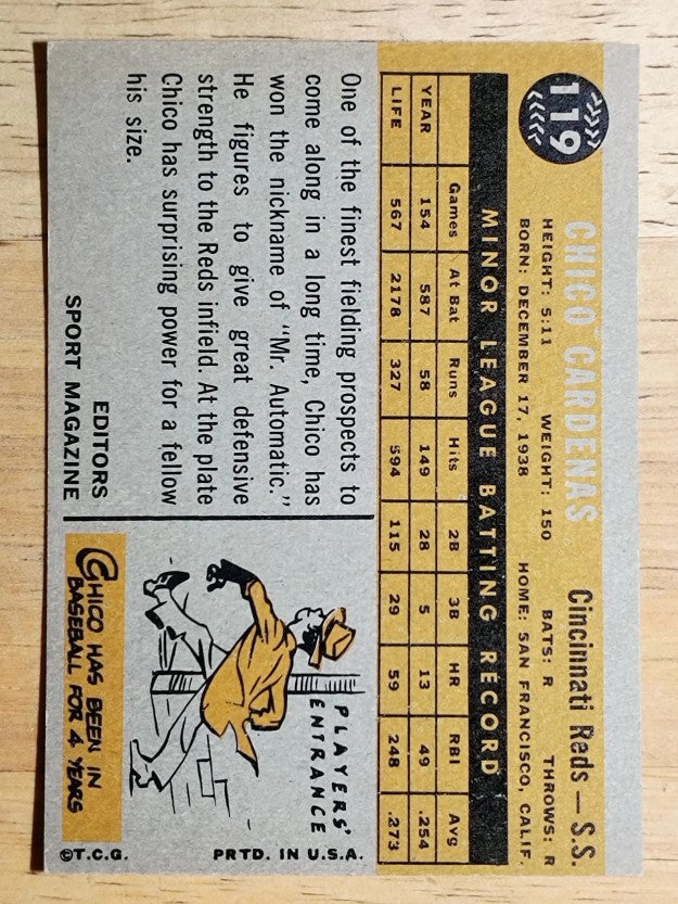 1960 Topps #119 Chico Cardenas RS RC (EXMT)