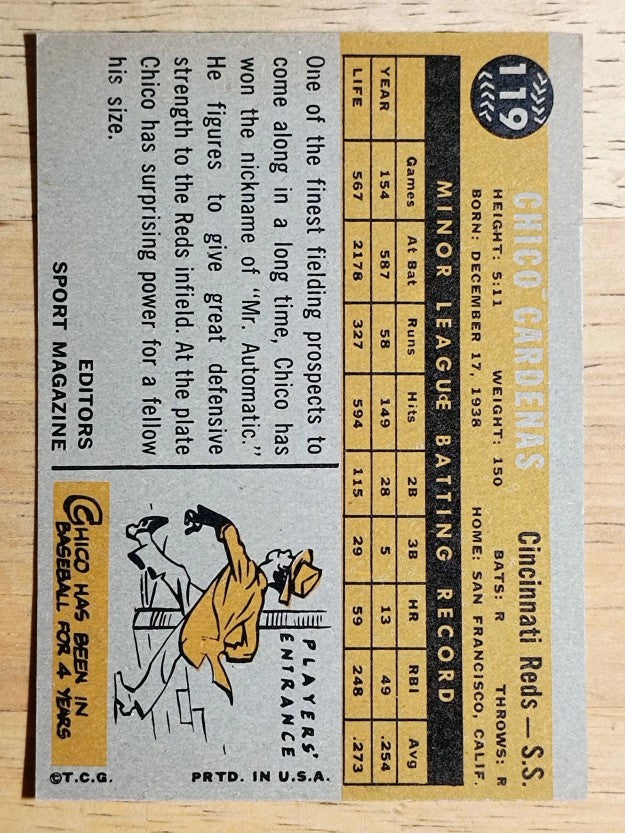 1960 Topps #119 Chico Cardenas RS RC (EXMT)