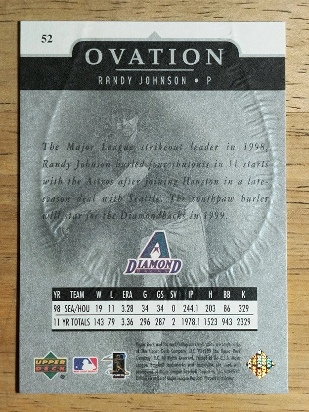 1999 Upper Deck Ovation #52 Randy Johnson