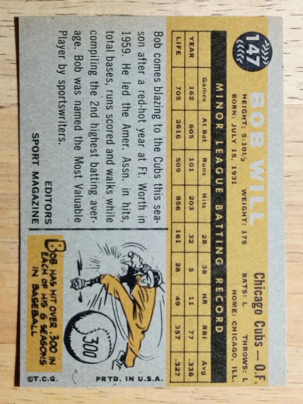 1960 Topps #147 Bob Will RS (EXMT)