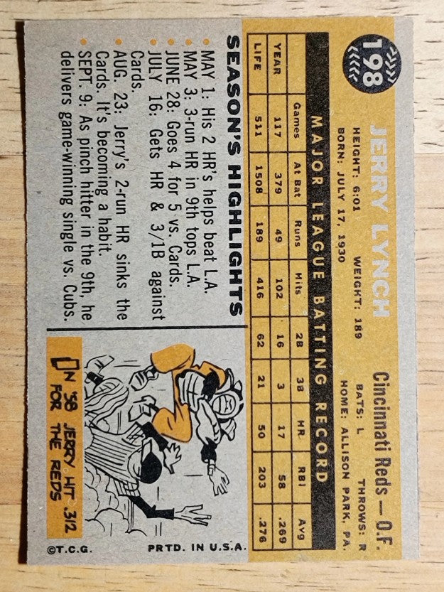 1960 Topps #198 Jerry Lynch (EXMT)